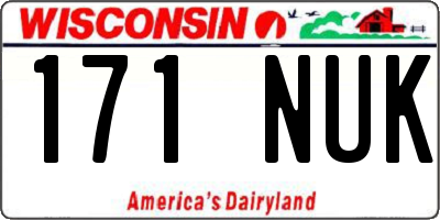 WI license plate 171NUK
