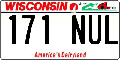 WI license plate 171NUL