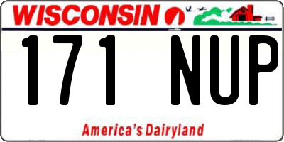 WI license plate 171NUP