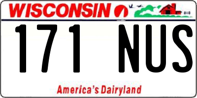 WI license plate 171NUS