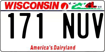 WI license plate 171NUV