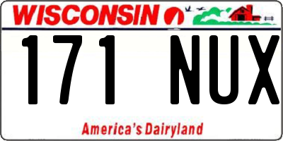 WI license plate 171NUX