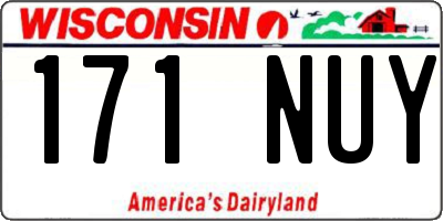 WI license plate 171NUY