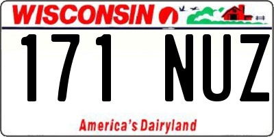 WI license plate 171NUZ