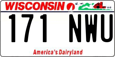 WI license plate 171NWU