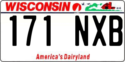 WI license plate 171NXB