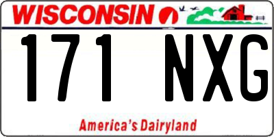 WI license plate 171NXG