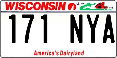 WI license plate 171NYA