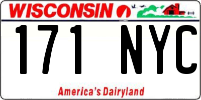 WI license plate 171NYC