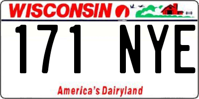WI license plate 171NYE