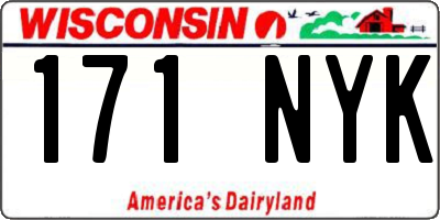 WI license plate 171NYK