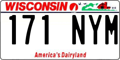 WI license plate 171NYM
