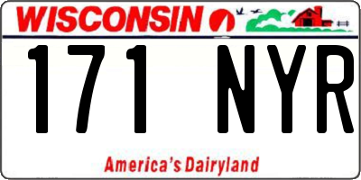WI license plate 171NYR
