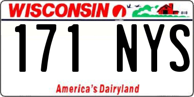 WI license plate 171NYS