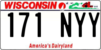 WI license plate 171NYY