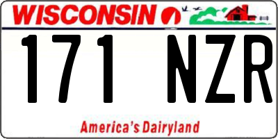 WI license plate 171NZR