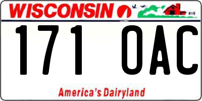 WI license plate 171OAC