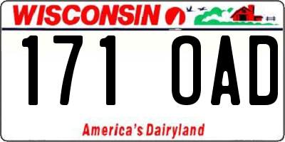 WI license plate 171OAD