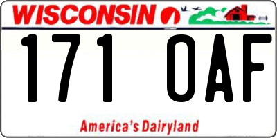 WI license plate 171OAF