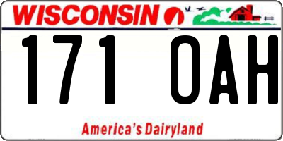 WI license plate 171OAH