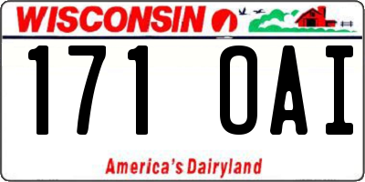 WI license plate 171OAI