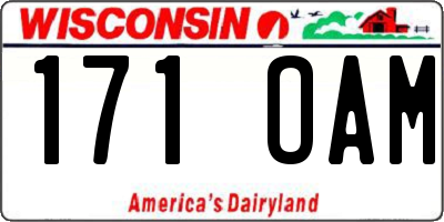 WI license plate 171OAM