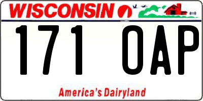WI license plate 171OAP