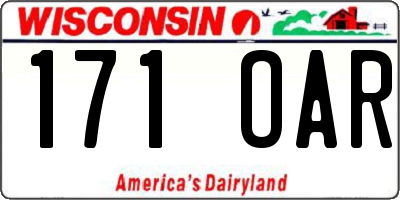 WI license plate 171OAR