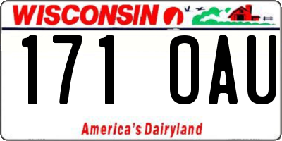 WI license plate 171OAU