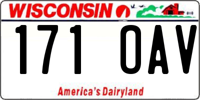 WI license plate 171OAV