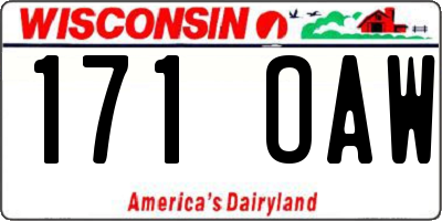 WI license plate 171OAW