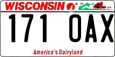 WI license plate 171OAX