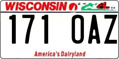 WI license plate 171OAZ