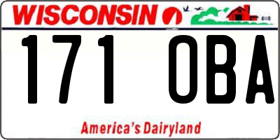WI license plate 171OBA