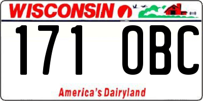 WI license plate 171OBC
