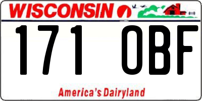 WI license plate 171OBF