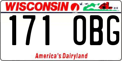 WI license plate 171OBG