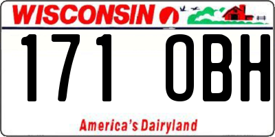WI license plate 171OBH