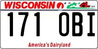 WI license plate 171OBI