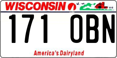 WI license plate 171OBN