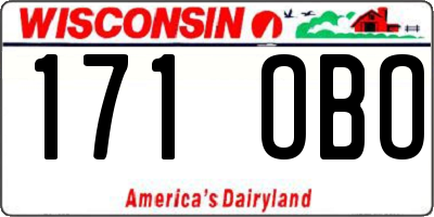 WI license plate 171OBO