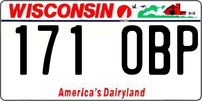 WI license plate 171OBP