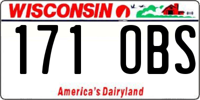 WI license plate 171OBS