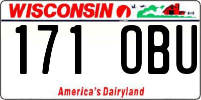 WI license plate 171OBU
