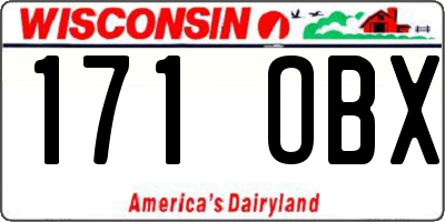 WI license plate 171OBX