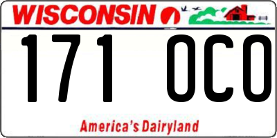 WI license plate 171OCO