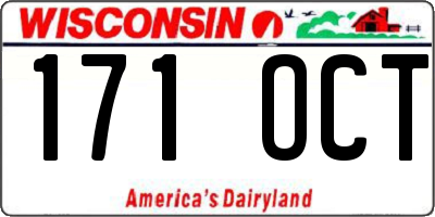 WI license plate 171OCT