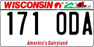 WI license plate 171ODA