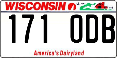 WI license plate 171ODB