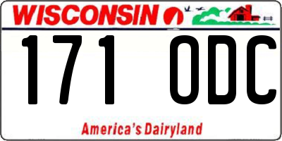 WI license plate 171ODC
